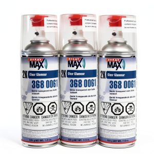 SprayMax 2K Clear Coat Spray Paint 11.8 oz Gloss Waterproof for Metal-0