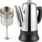 Electric Coffee Percolator with ETL Approval, Stainless Steel Coffee Maker 1000 Watt with Simple Glass Knob Top, Auto Keep Warm Function & Cord-less Sever, Easy to Clean (12 Cup)-0