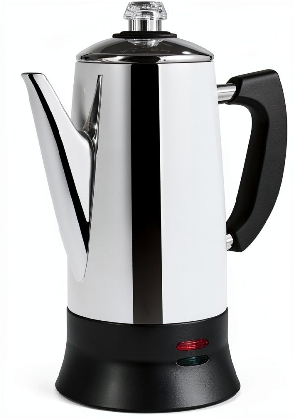 SOTECH Electric Coffee Percolator Stainless Steel Coffee Maker Coffee Pot with Cool-Touch Handle Clear Brew Progress Knob-8