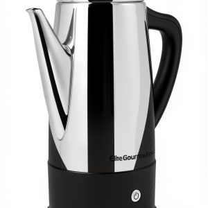 Elite Gourmet EC812# Electric 12-Cup Coffee Percolator with Keep Warm, Clear Brew Progress Knob Cool-Touch Handle Cord-less Serve, Stainless Steel-0