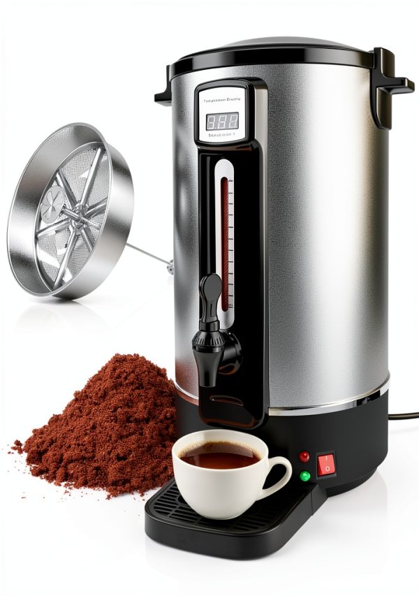Coffee Percolator Electric Commercial Coffee Urn 50 Cup 10L 2.7GAL, Fast Brew Stainless Steel Coffee Urn Dispenser Coffee Maker with Filter Hot Water Urn Percolate Coffee Maker 110V-0