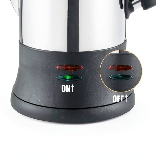 Electric Coffee Percolator with ETL Approval, Stainless Steel Coffee Maker 1000 Watt with Simple Glass Knob Top, Auto Keep Warm Function & Cord-less Sever, Easy to Clean (12 Cup)-6