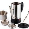Electric Coffee Percolator with ETL Approval, Stainless Steel Coffee Maker 1000 Watt with Simple Glass Knob Top, Auto Keep Warm Function & Cord-less Sever, Easy to Clean (12 Cup)-8