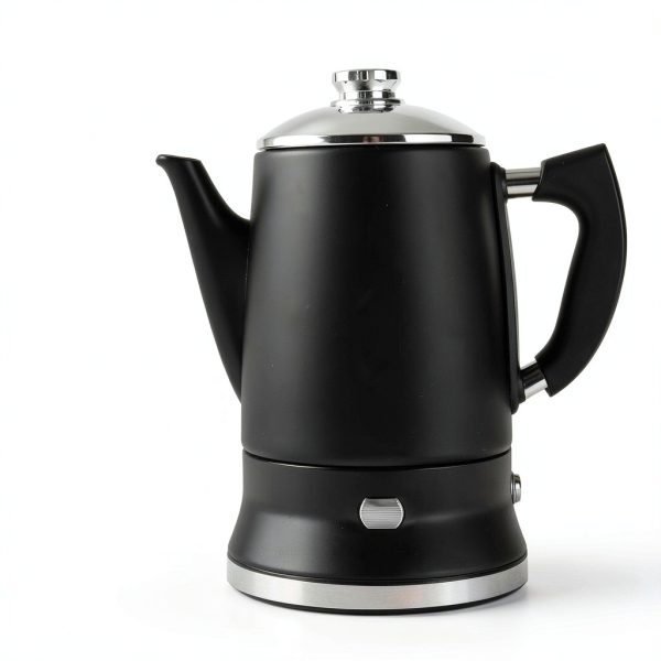 Electric Coffee Percolator Stainless Steel Coffee Maker with Clear Brew Progress Tough Glass Knob On/OFF Switch Keep Warm Cordless Serve Classic Coffee Pot No Aluminum Black (12 Cup)-2