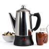 SOTECH Electric Coffee Percolator Stainless Steel Coffee Maker Coffee Pot with Cool-Touch Handle Clear Brew Progress Knob-1