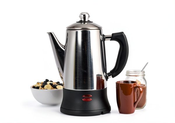 SOTECH Electric Coffee Percolator Stainless Steel Coffee Maker Coffee Pot with Cool-Touch Handle Clear Brew Progress Knob-1