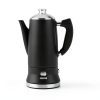 Electric Coffee Percolator Stainless Steel Coffee Maker with Clear Brew Progress Tough Glass Knob On/OFF Switch Keep Warm Cordless Serve Classic Coffee Pot No Aluminum Black (12 Cup)-7