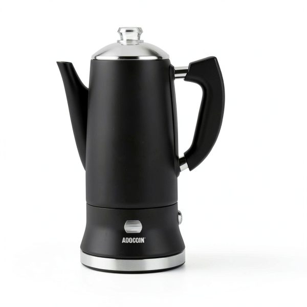 Electric Coffee Percolator Stainless Steel Coffee Maker with Clear Brew Progress Tough Glass Knob On/OFF Switch Keep Warm Cordless Serve Classic Coffee Pot No Aluminum Black (12 Cup)-7