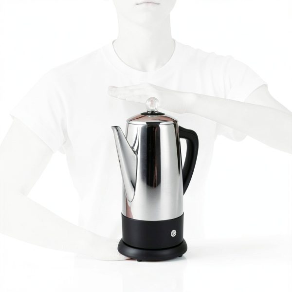 Elite Gourmet EC812# Electric 12-Cup Coffee Percolator with Keep Warm, Clear Brew Progress Knob Cool-Touch Handle Cord-less Serve, Stainless Steel-7