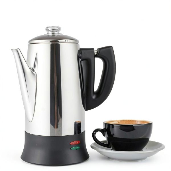Electric Coffee Percolator with ETL Approval, Stainless Steel Coffee Maker 1000 Watt with Simple Glass Knob Top, Auto Keep Warm Function & Cord-less Sever, Easy to Clean (12 Cup)-5