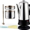Electric Percolator Coffee Pot by APOXCON, 12 Cup Stainless Steel with-5