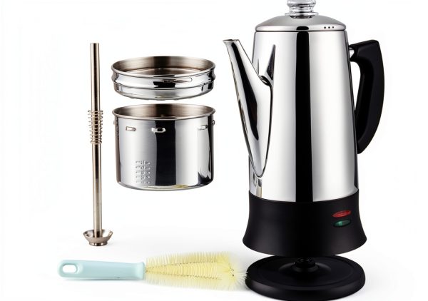 Electric Percolator Coffee Pot by APOXCON, 12 Cup Stainless Steel with-5
