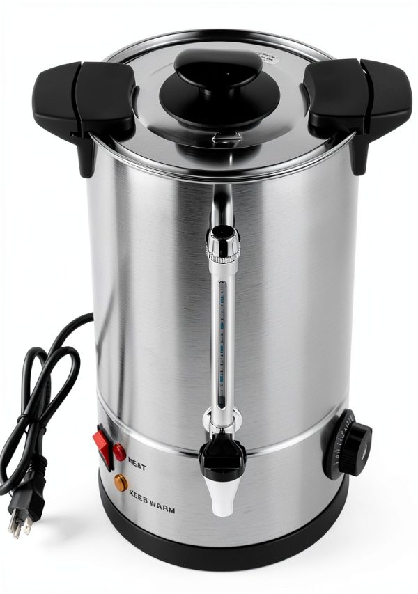 8L Coffee Urn, 50 Cup Electric Percolator by Resfirme, Stainless Steel-0