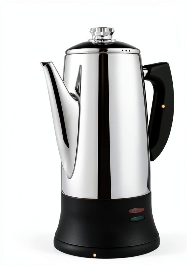 Electric Coffee Percolator Stainless Steel 12 Cup by APOXCON with-2