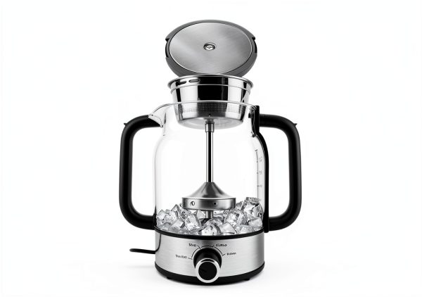 Drip Coffee Maker By Spraying Method, 1.2L Capacity, 600W Power, BPA-Free, Brewed Tea Pot Coffee Plunger, Glass Stainless Steel Tea And Coffee Brew Kettle, Electric Kettle Tea Pot,Keep warm-8