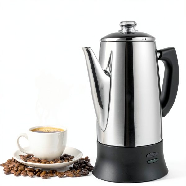 Electric Percolator Coffee Pot by APOXCON, 12 Cup Stainless Steel with-4