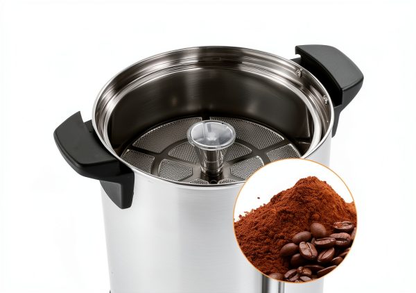 8L Coffee Urn, 50 Cup Electric Percolator by Resfirme, Stainless Steel-3