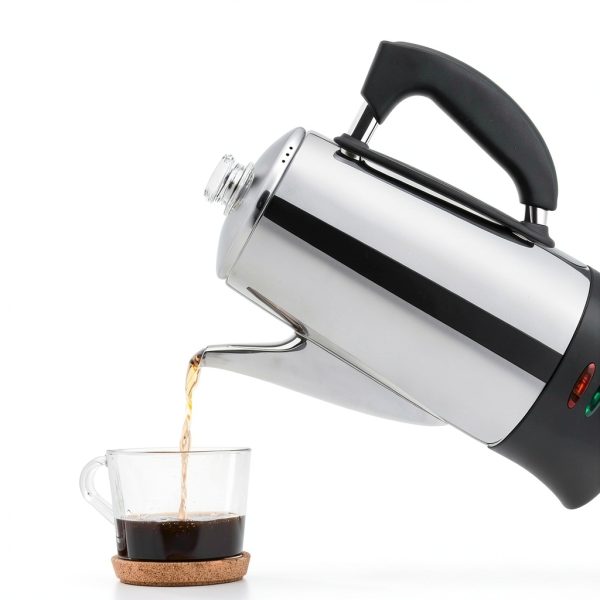 Electric Percolator Coffee Pot by APOXCON, 12 Cup Stainless Steel with-6