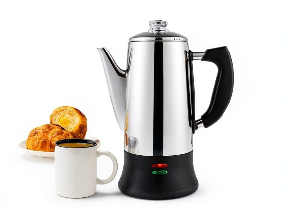Electric Coffee Percolator Stainless Steel 12 Cup by APOXCON with-0