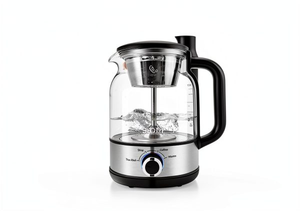 Drip Coffee Maker By Spraying Method, 1.2L Capacity, 600W Power, BPA-Free, Brewed Tea Pot Coffee Plunger, Glass Stainless Steel Tea And Coffee Brew Kettle, Electric Kettle Tea Pot,Keep warm-6