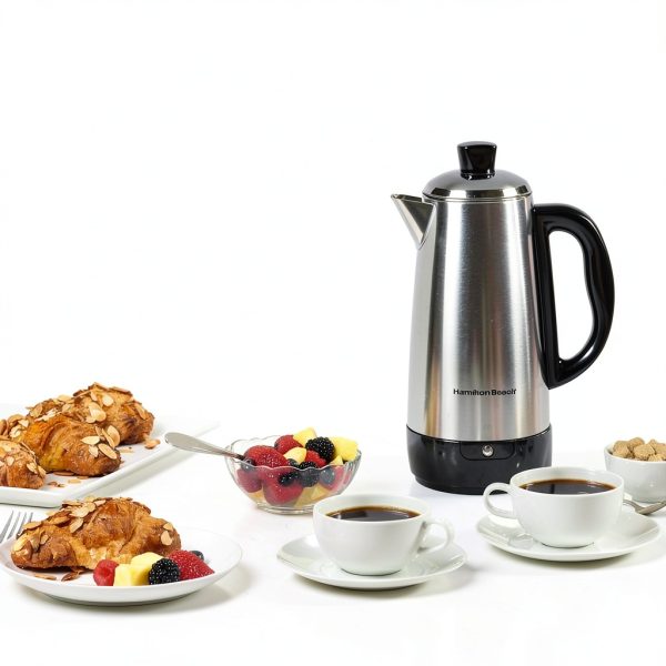 Hamilton Beach 12 Cup Electric Percolator Coffee Maker, Stainless Steel, Quick Brew, Easy Pour Spout (40616R)-3