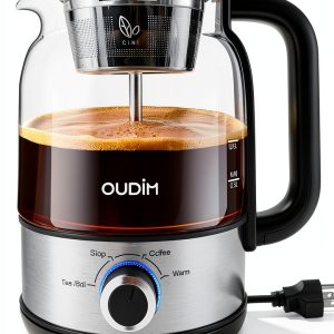 Drip Coffee Maker By Spraying Method, 1.2L Capacity, 600W Power, BPA-Free, Brewed Tea Pot Coffee Plunger, Glass Stainless Steel Tea And Coffee Brew Kettle, Electric Kettle Tea Pot,Keep warm-0