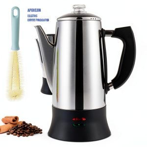 Electric Percolator Coffee Pot by APOXCON, 12 Cup Stainless Steel with-0