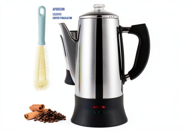 Electric Percolator Coffee Pot by APOXCON, 12 Cup Stainless Steel with-0