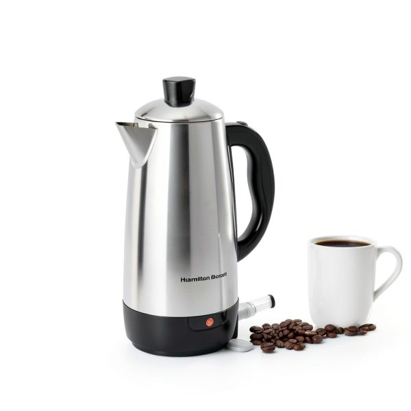 Hamilton Beach 12 Cup Electric Percolator Coffee Maker, Stainless Steel, Quick Brew, Easy Pour Spout (40616R)-4